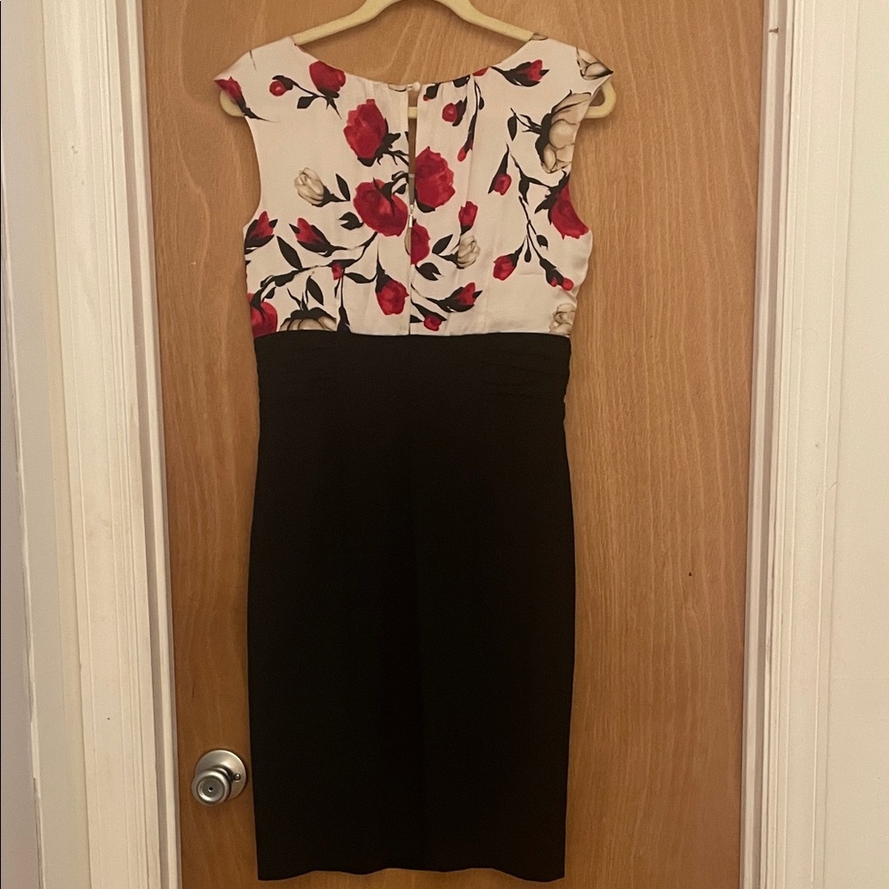 White House Black Market Red Floral Midi Dress - Picture 3 of 10
